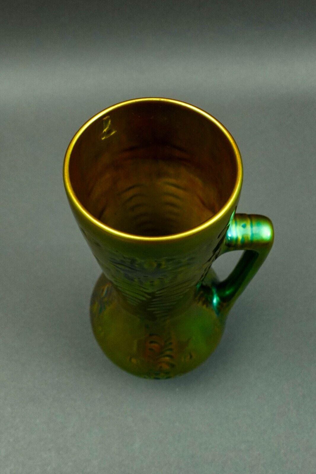 Zsolnay Hungary Vintage Art Deco Eosin Tankard Pitcher Ewer Jug Vase 10 3/8"