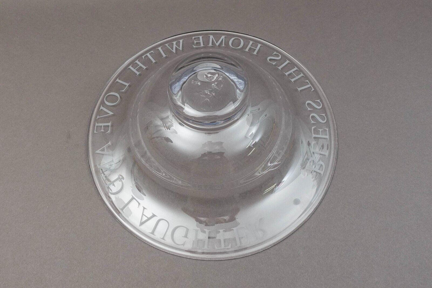 Simon Pearce Bless This Home With Love And Laughter Crystal Centerpiece Bowl 14"