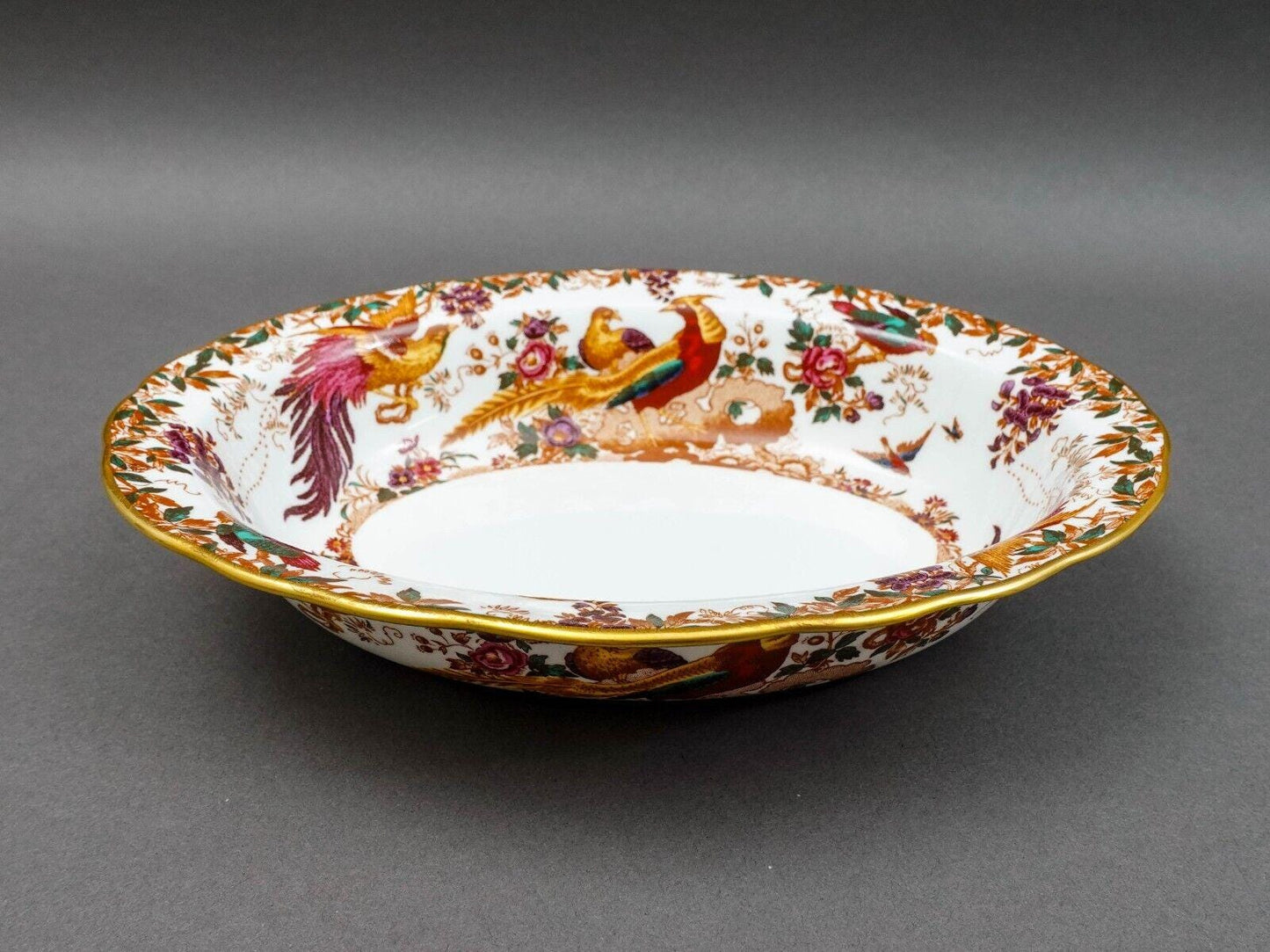Royal Crown Derby Olde Avesbury Birds Bone China 9 5/8" Open Vegetable Bowl Dish