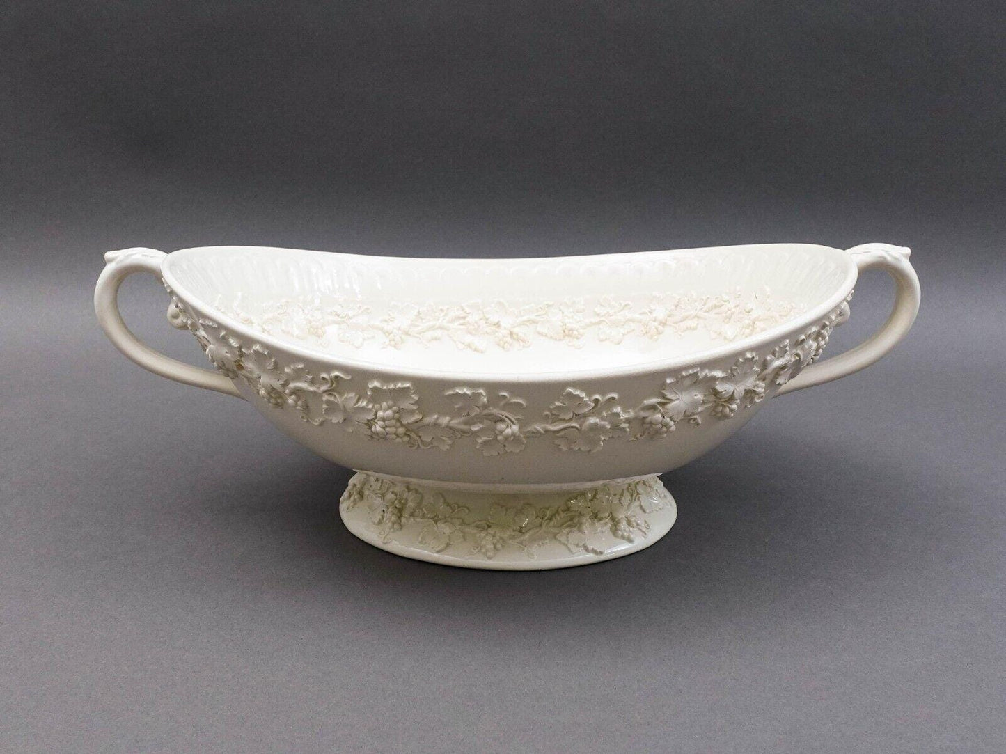 Wedgewood Embossed Queensware England Cream On Cream Large 17" Centerpiece Bowl