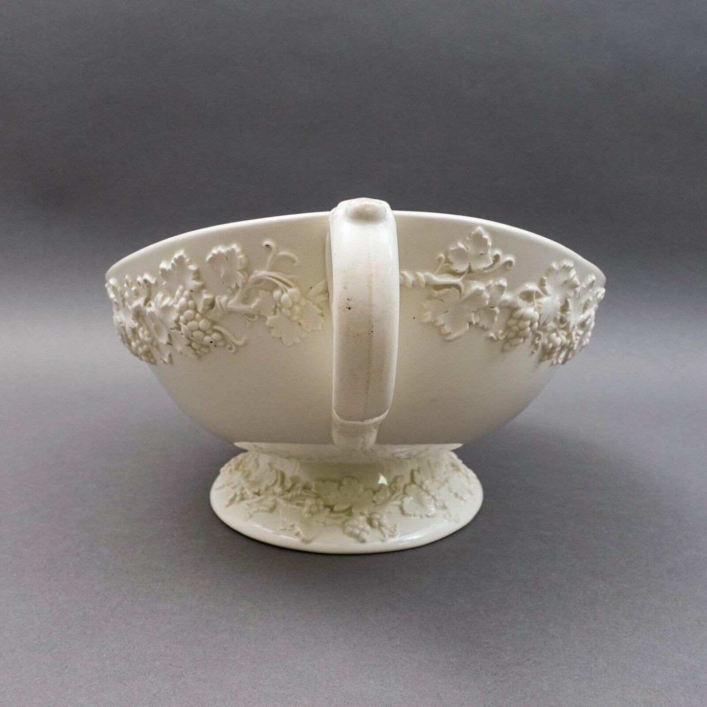 Wedgewood Embossed Queensware England Cream On Cream Large 17" Centerpiece Bowl