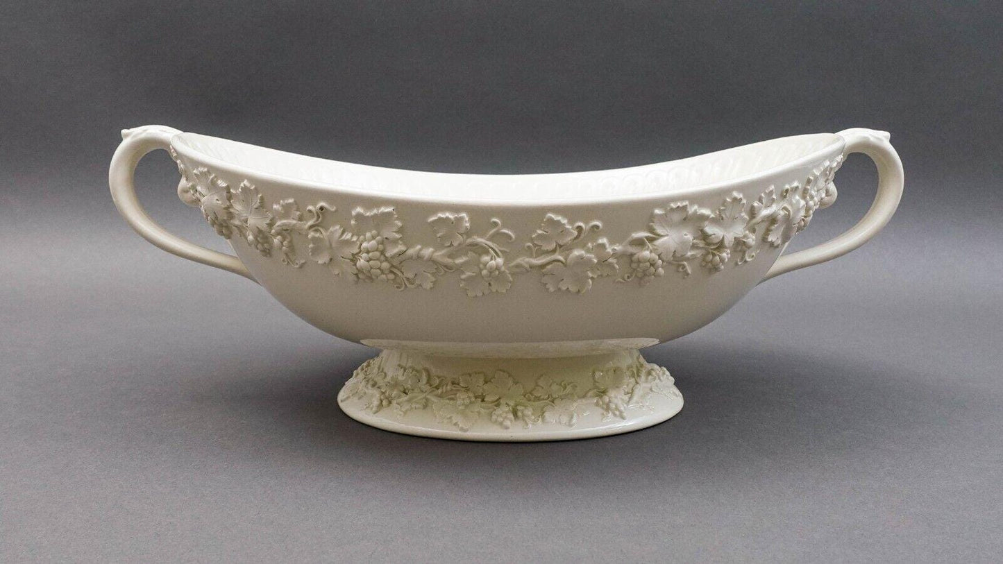 Wedgewood Embossed Queensware England Cream On Cream Large 17" Centerpiece Bowl