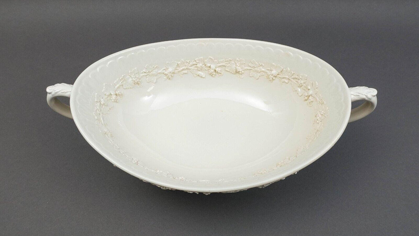 Wedgewood Embossed Queensware England Cream On Cream Large 17" Centerpiece Bowl