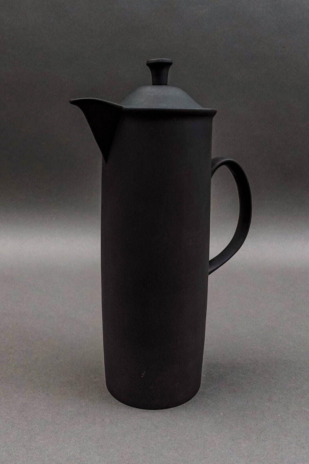 Wedgwood England Robert Minkin Basalt Black Jasperware Chocolate Coffee Pot