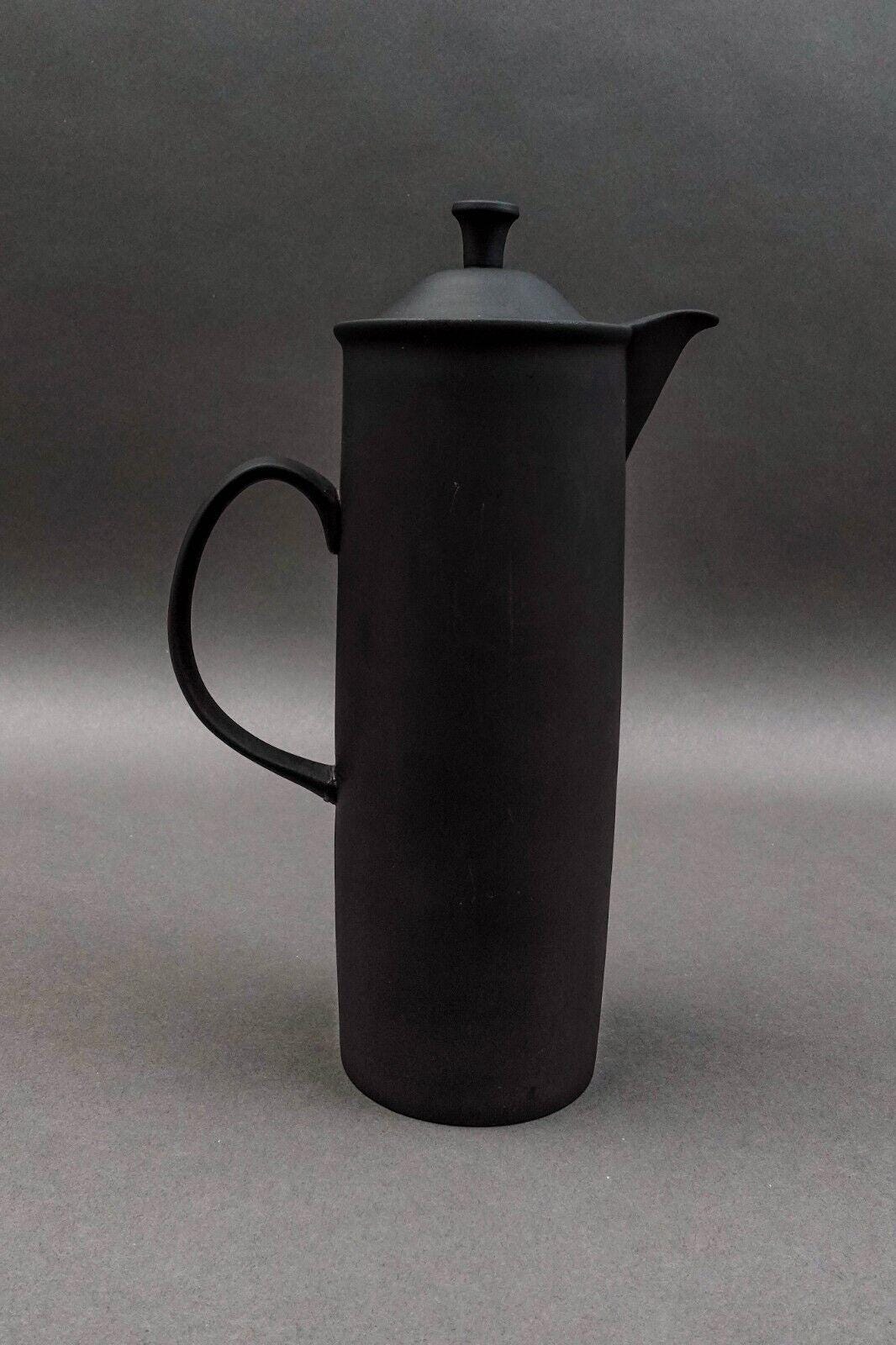 Wedgwood England Robert Minkin Basalt Black Jasperware Chocolate Coffee Pot