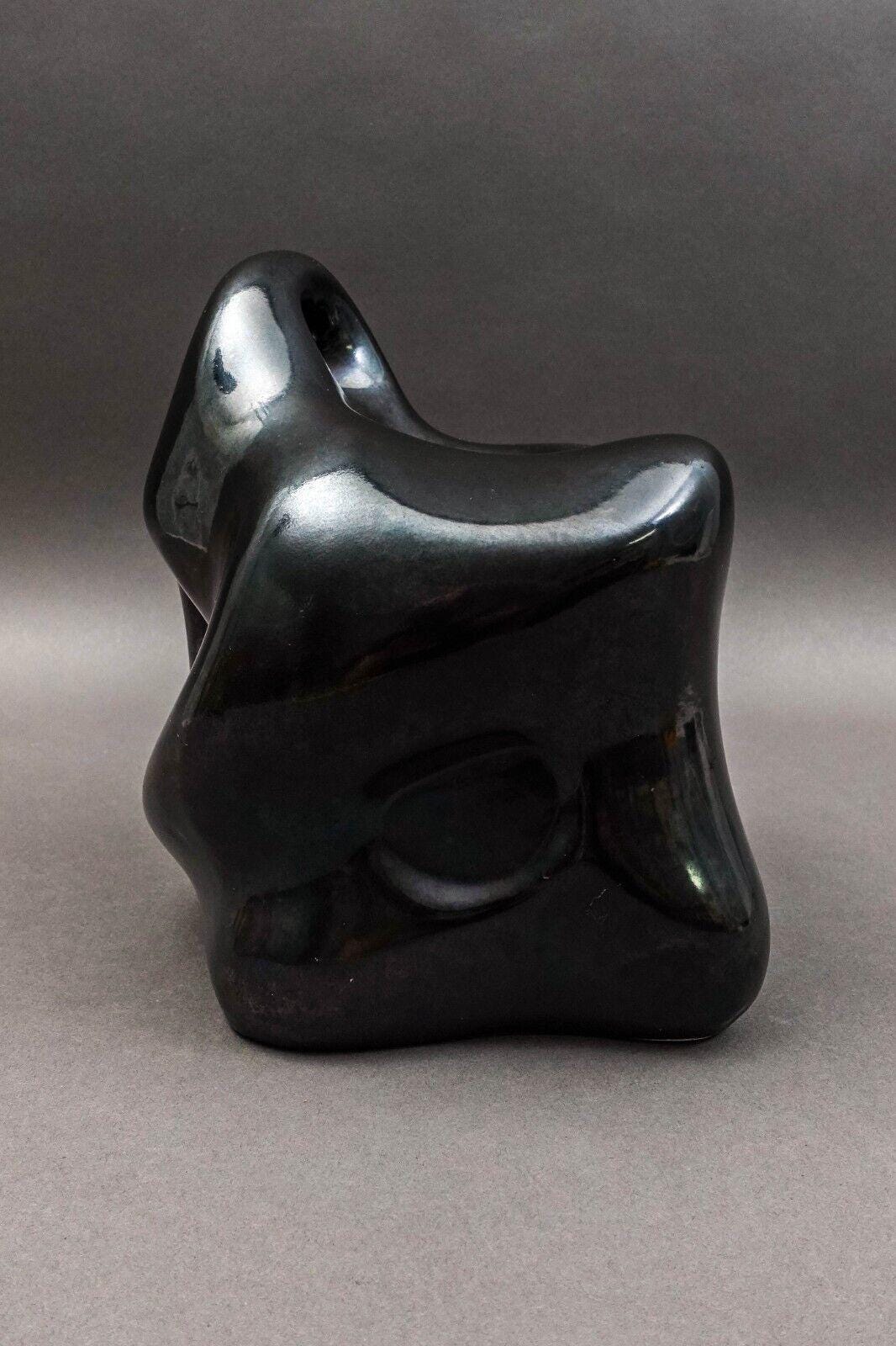 Vohann Vintage Introspect Abstract Biomorphic Ceramic Tissue Holder Sculpture