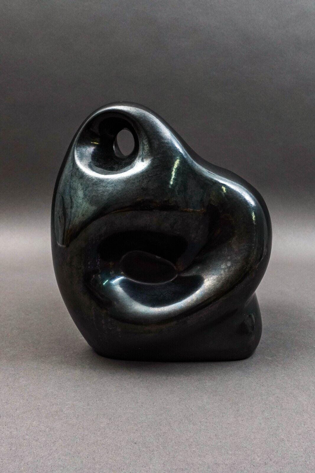 Vohann Vintage Introspect Abstract Biomorphic Ceramic Tissue Holder Sculpture