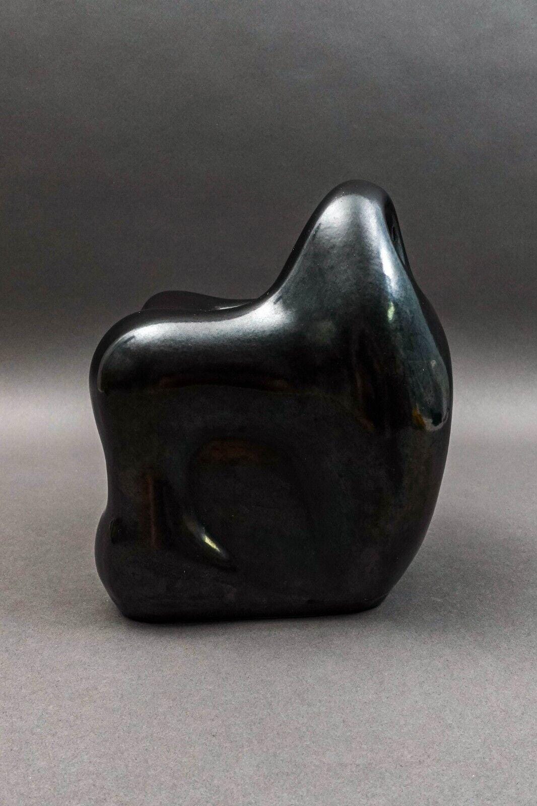 Vohann Vintage Introspect Abstract Biomorphic Ceramic Tissue Holder Sculpture
