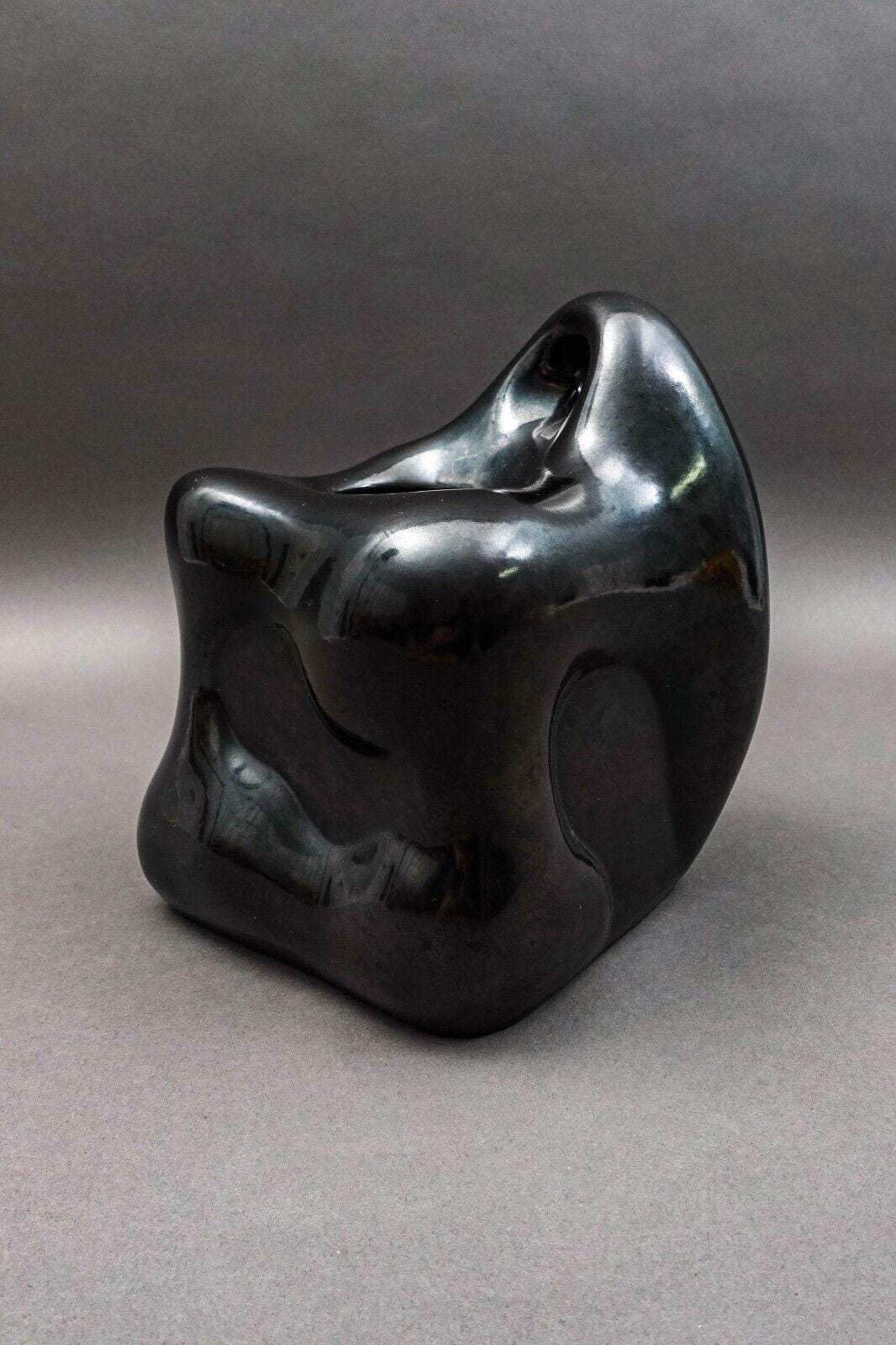 Vohann Vintage Introspect Abstract Biomorphic Ceramic Tissue Holder Sculpture