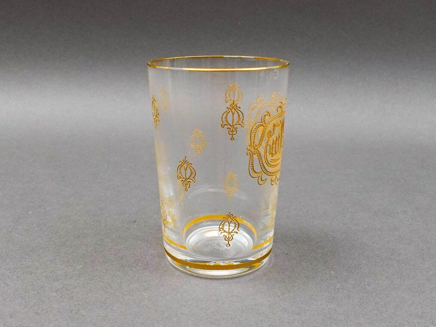 Saint St Louis Crystal France Marhaba Gold Gilded Tea Tumbler Glass