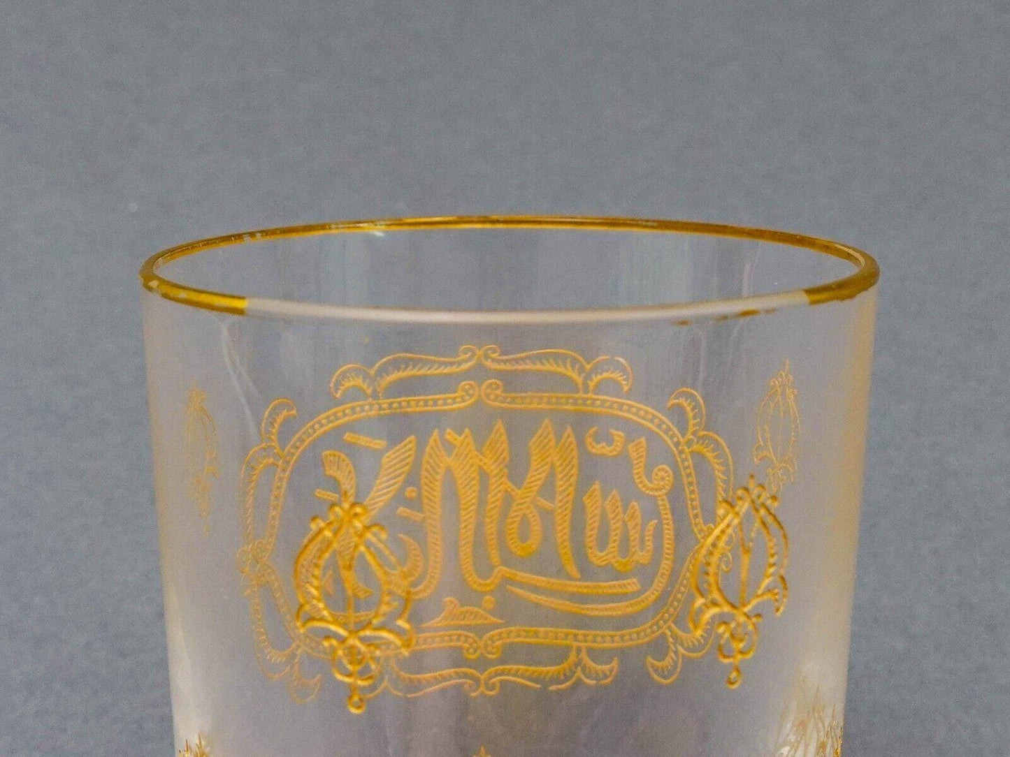 Saint St Louis Crystal France Marhaba Gold Gilded Tea Tumbler Glass