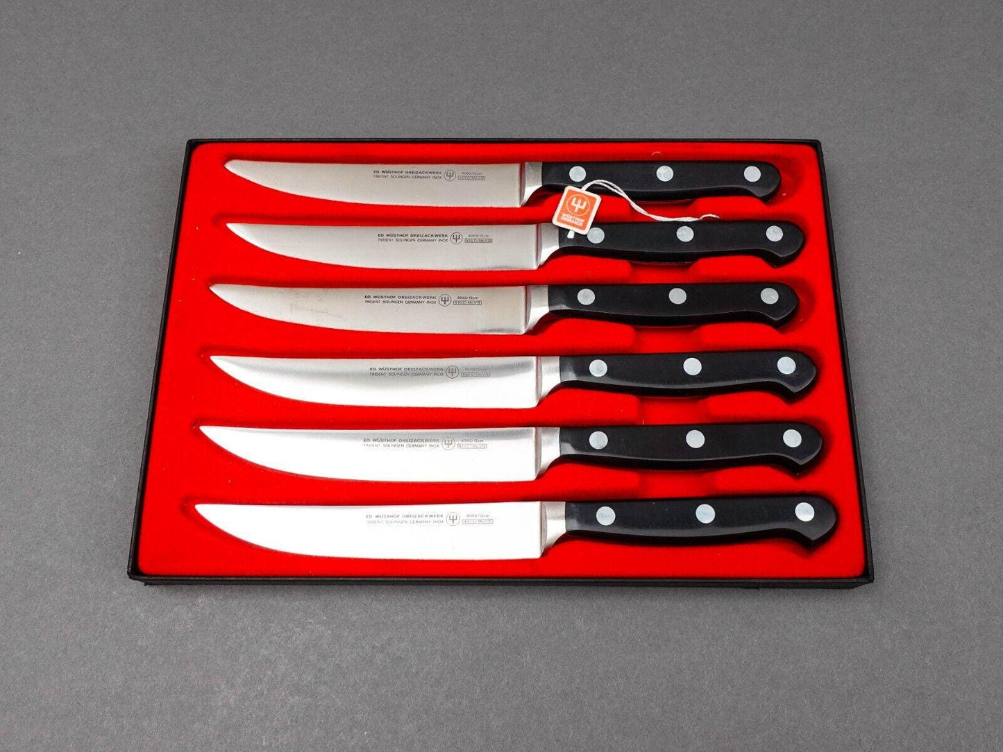 Wusthof Soligen Germany 4068/12cm X50 Cr Mo V15 Classic Steak Knives Set Of 6