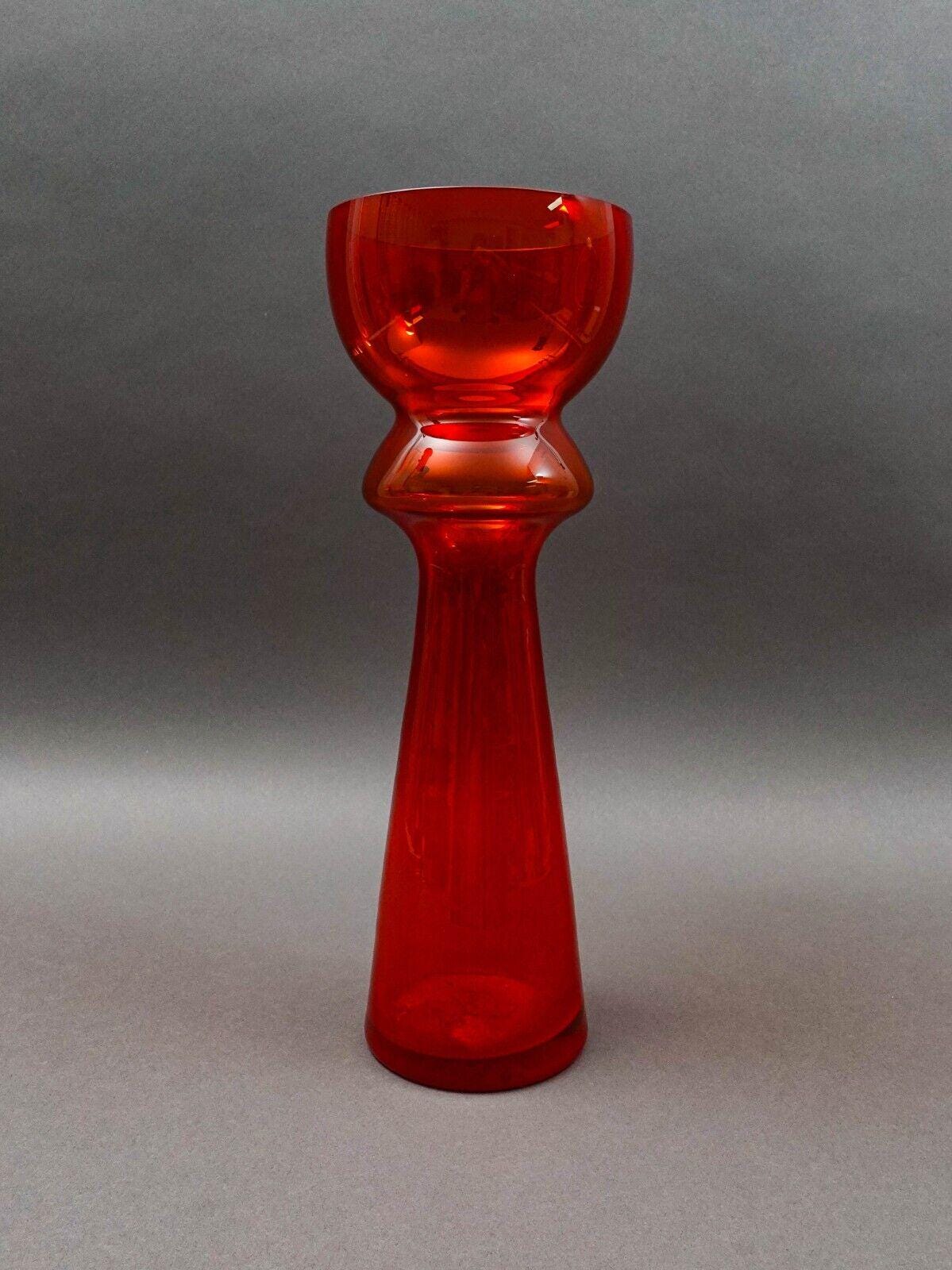 Stefan Sadowski (B. 1941) Poland 1970s Sudety Glasswork Glass Vase 14.75" (Read)