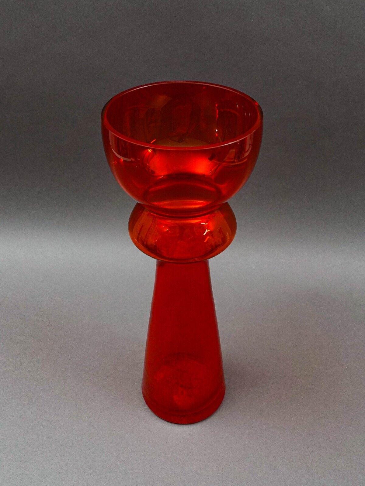 Stefan Sadowski (B. 1941) Poland 1970s Sudety Glasswork Glass Vase 14.75" (Read)
