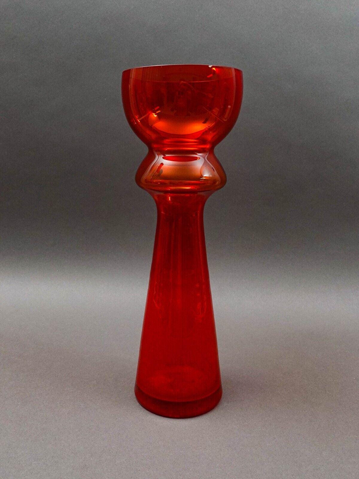 Stefan Sadowski (B. 1941) Poland 1970s Sudety Glasswork Glass Vase 14.75" (Read)