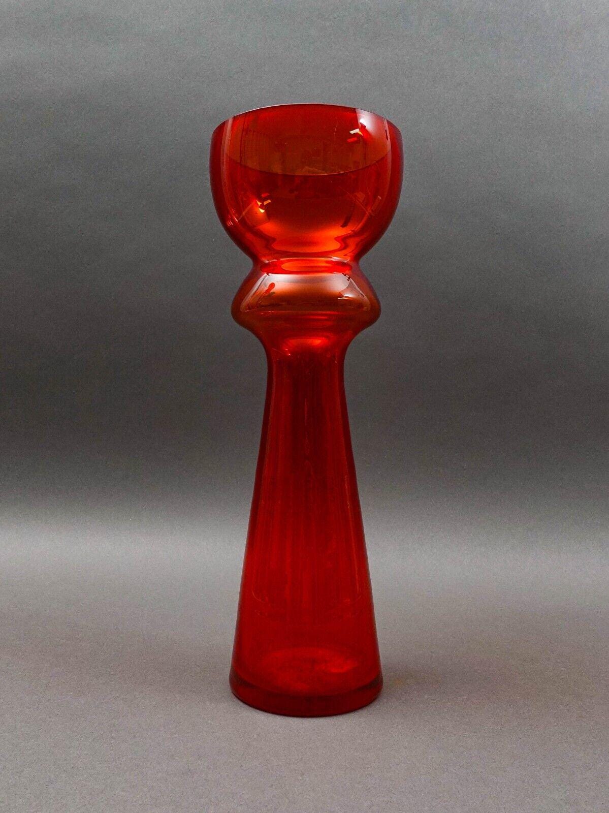 Stefan Sadowski (B. 1941) Poland 1970s Sudety Glasswork Glass Vase 14.75" (Read)