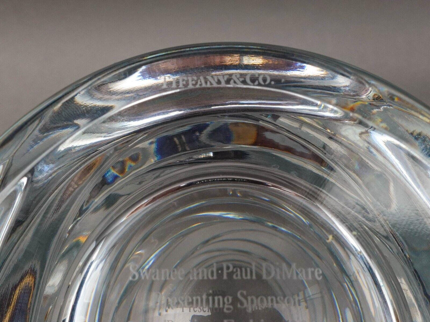 Tiffany & Co Emil Brost Waves Huge Heavy Crystal Statement Vase 14 1/2" (Read)