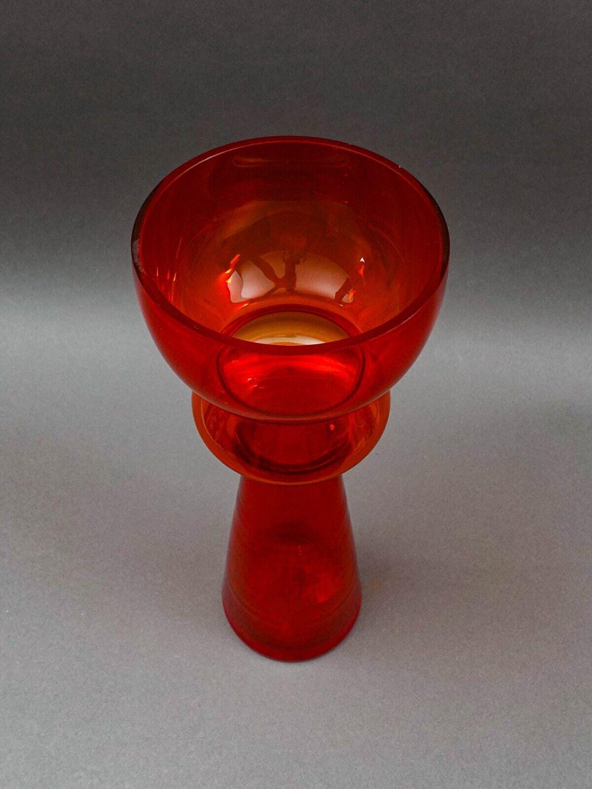 Stefan Sadowski (B. 1941) Poland 1970s Sudety Glasswork Glass Vase 14.75" (Read)