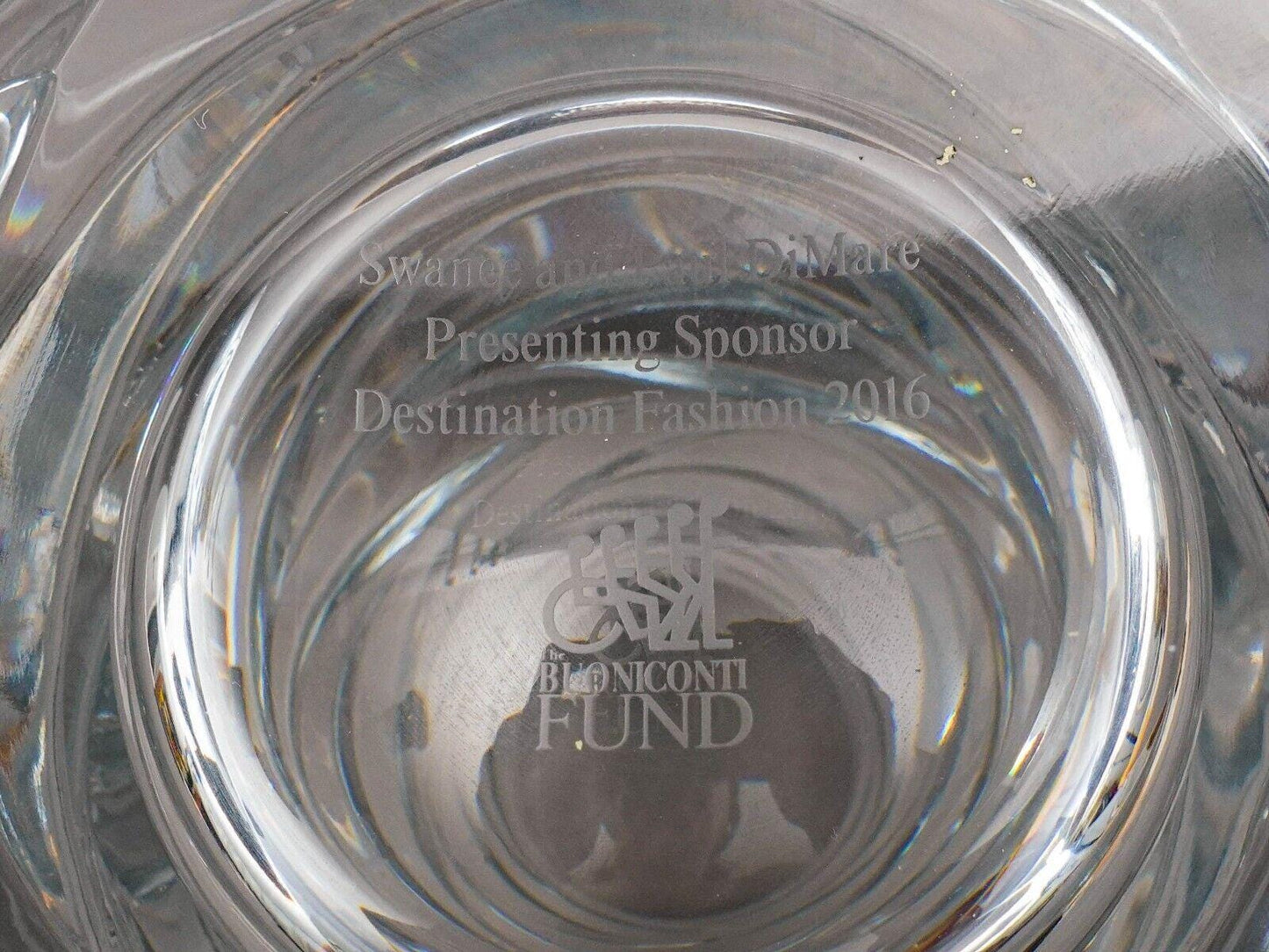 Tiffany & Co Emil Brost Waves Huge Heavy Crystal Statement Vase 14 1/2" (Read)