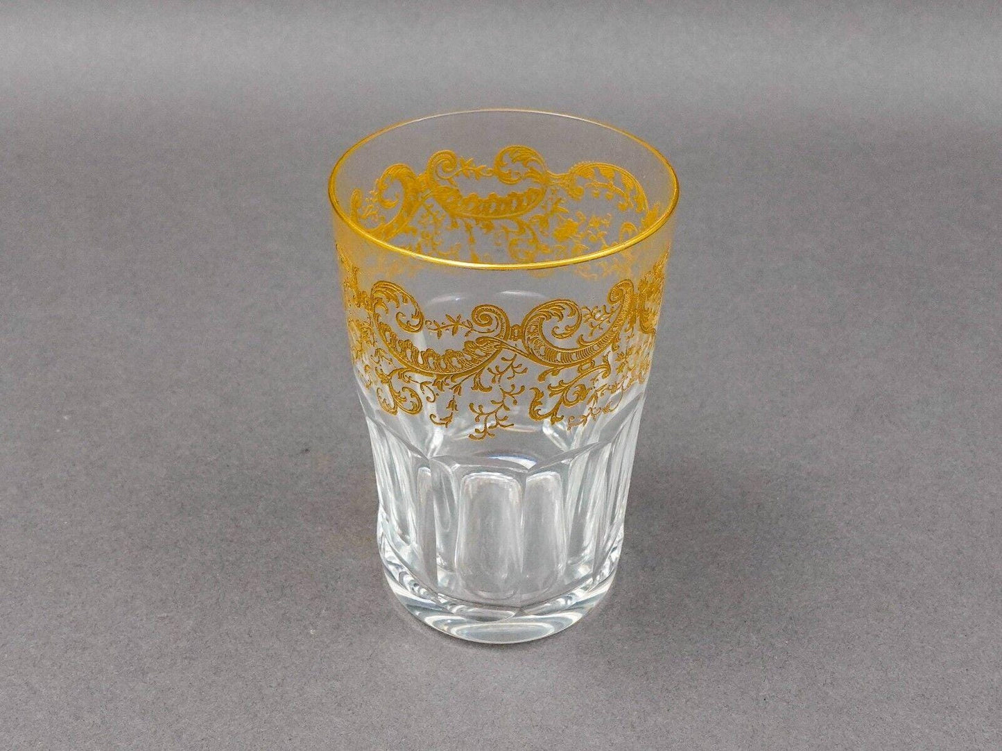 Saint St Louis Crystal France Rabat Gold Gilded Tea Tumbler Glass