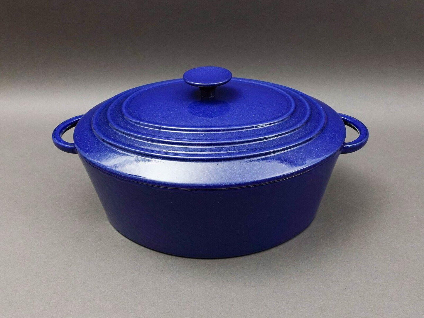 Staub France Basix #31 Blue Enamel Cast Iron Oval Dutch Oven Casserole 6 Qt