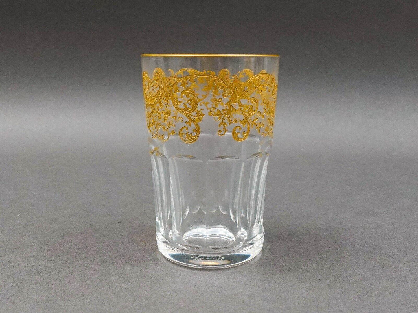 Saint St Louis Crystal France Rabat Gold Gilded Tea Tumbler Glass