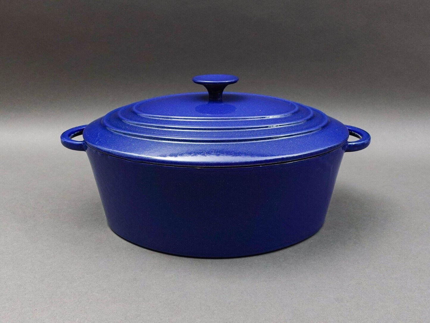 Staub France Basix #31 Blue Enamel Cast Iron Oval Dutch Oven Casserole 6 Qt