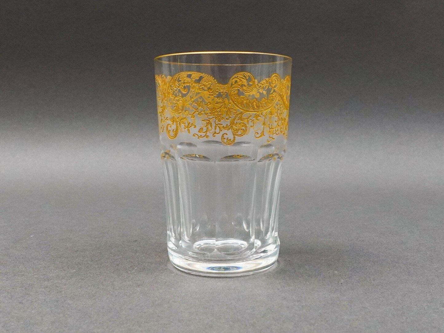 Saint St Louis Crystal France Rabat Gold Gilded Tea Tumbler Glass