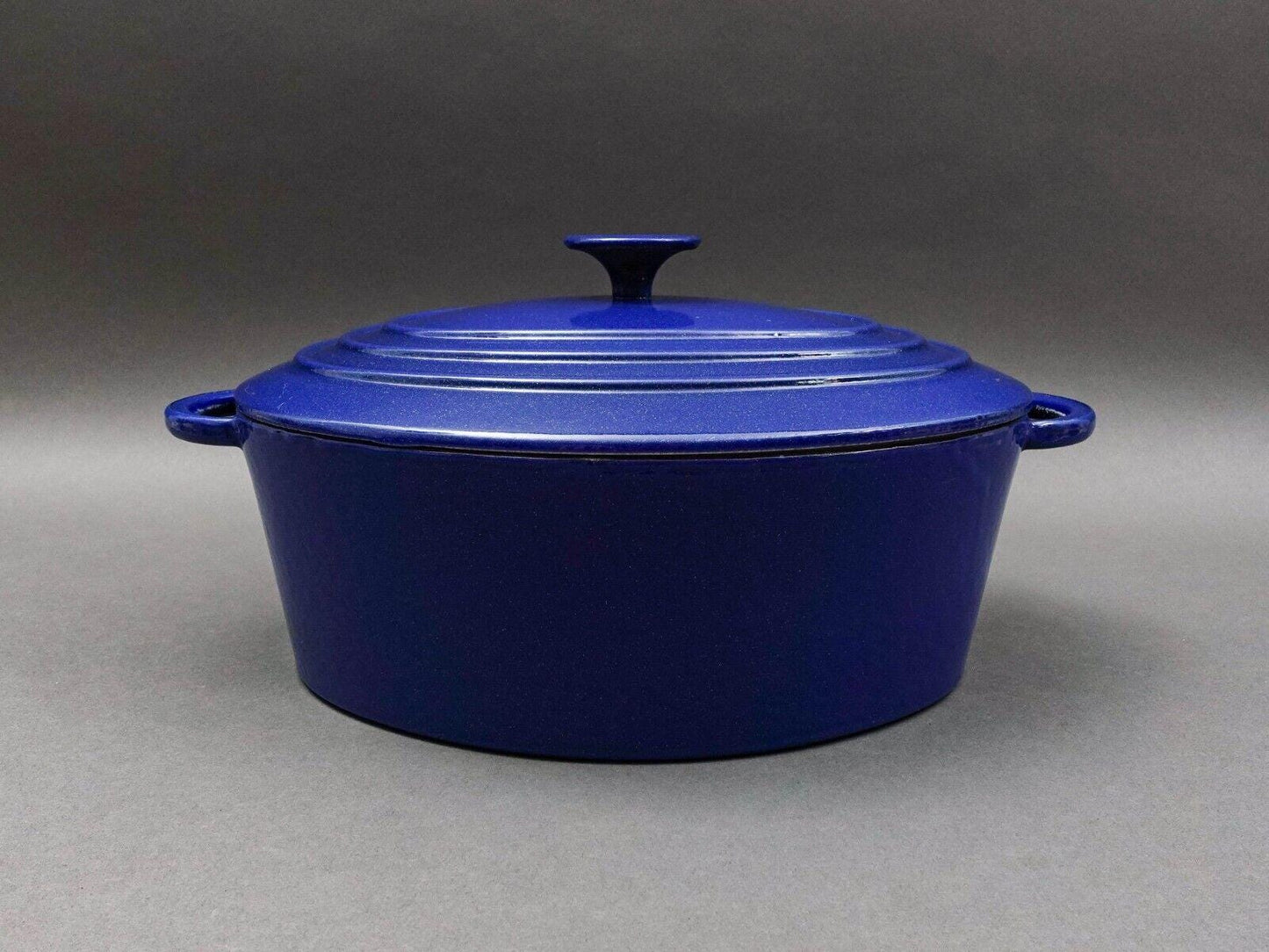 Staub France Basix #31 Blue Enamel Cast Iron Oval Dutch Oven Casserole 6 Qt