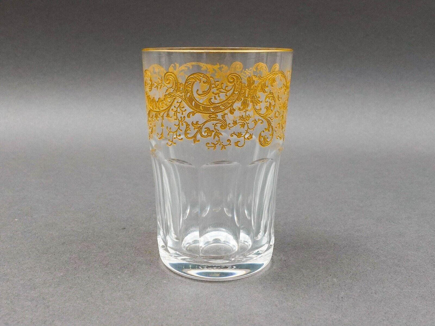 Saint St Louis Crystal France Rabat Gold Gilded Tea Tumbler Glass