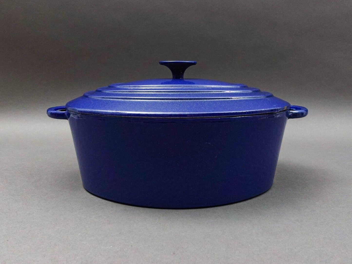 Staub France Basix #31 Blue Enamel Cast Iron Oval Dutch Oven Casserole 6 Qt