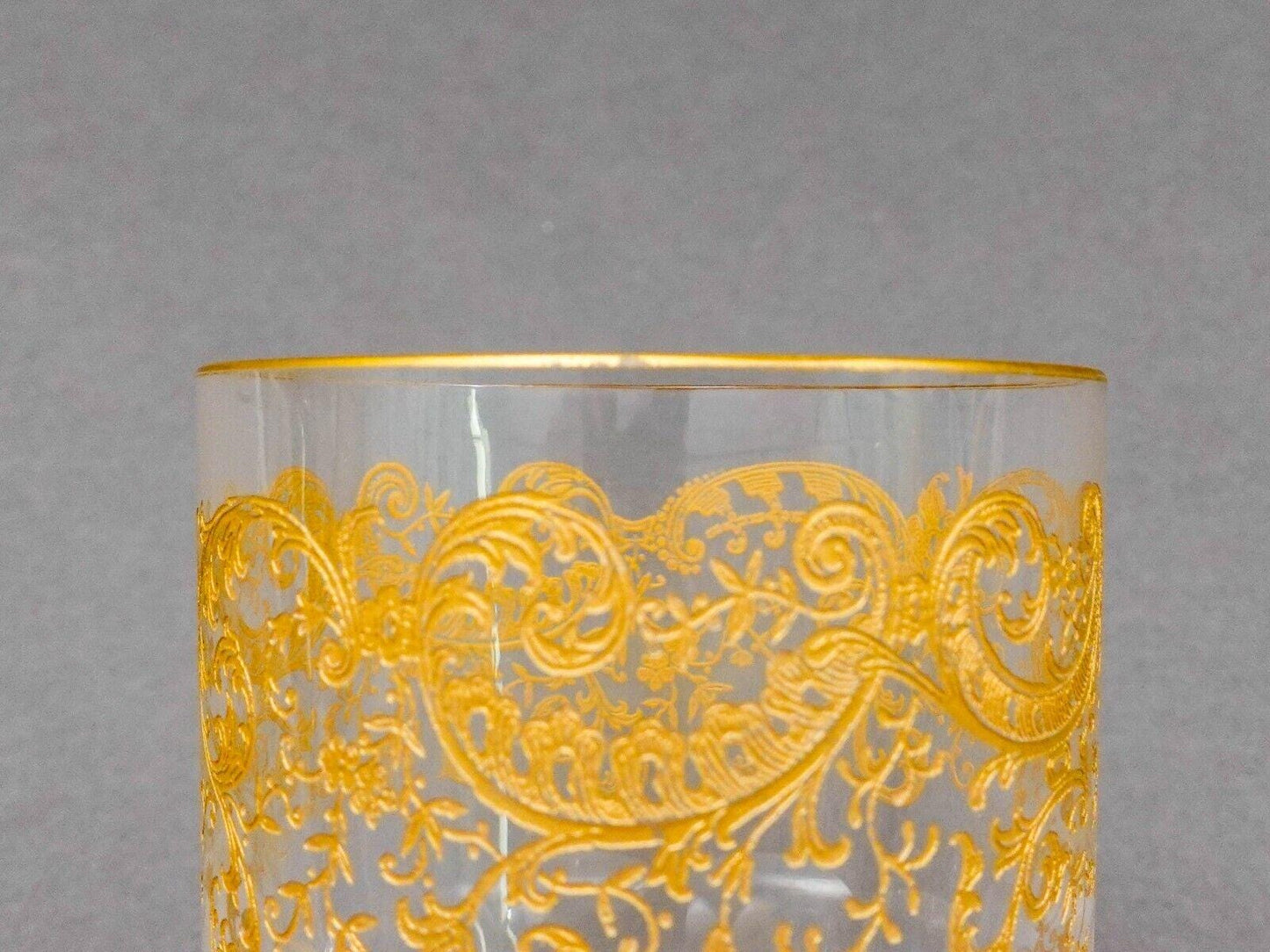 Saint St Louis Crystal France Rabat Gold Gilded Tea Tumbler Glass