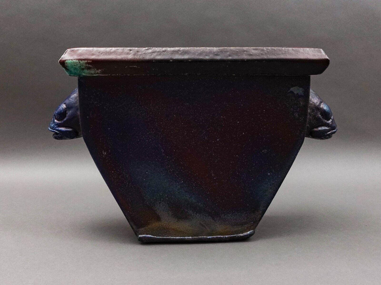 Charles Pearson Whitehead Street Studio Key West Fish Head Raku Art Pottery Vase