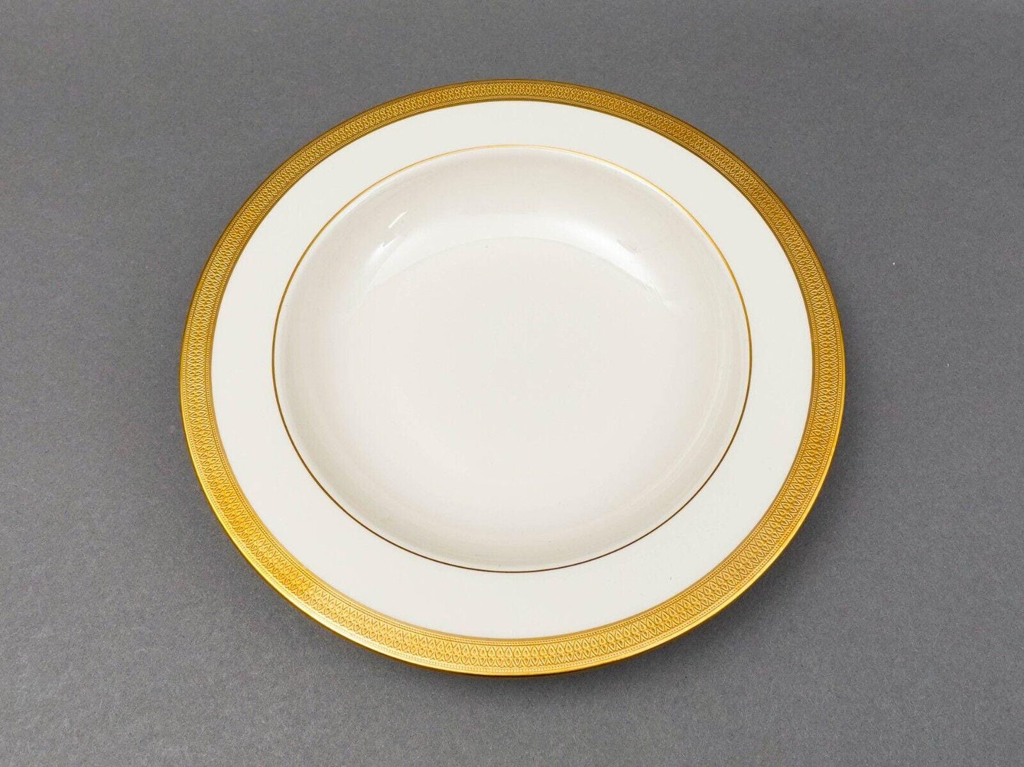 Lenox Lowell Fine Bone China Gold Encrusted Rimmed 9" Soup Bowl Set Of 5