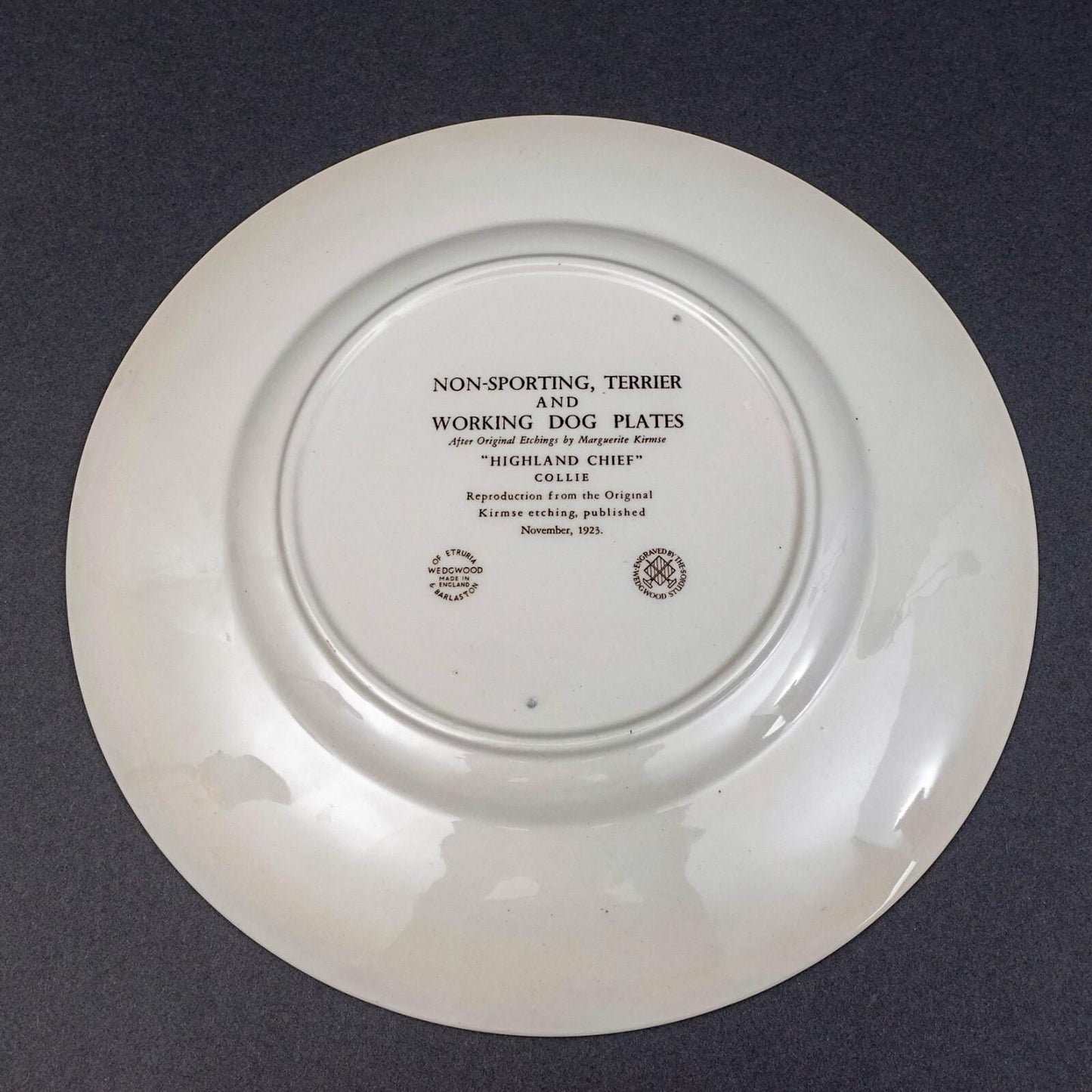 Wedgwood Non-Sporting Terrier Working Dog "Highland Chief " Collie Plate Kirmse