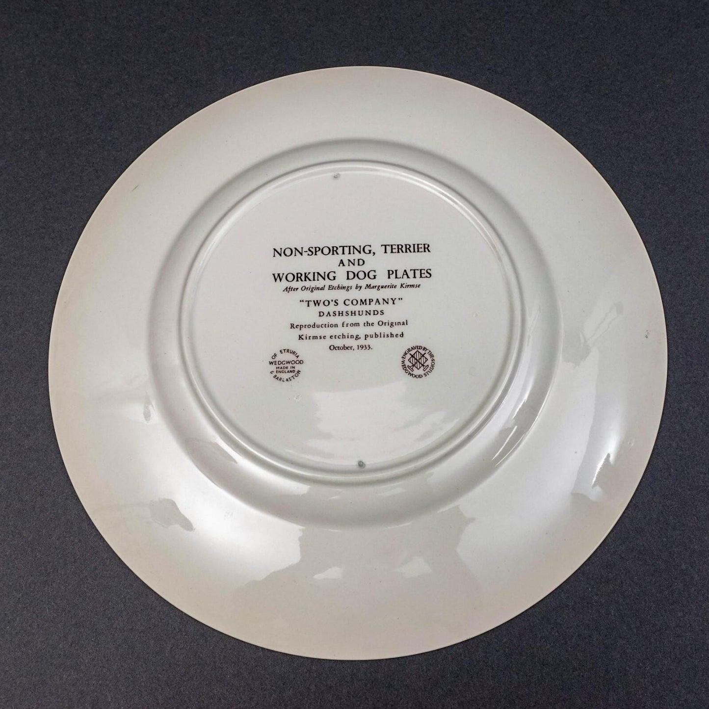 Wedgwood Non-Sporting Terrier Working Dog Two's Company Dachshunds Plate Kirmse