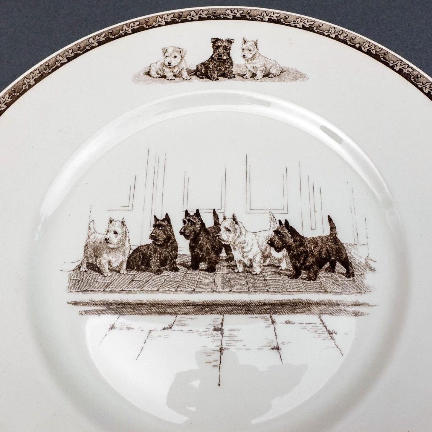 Wedgwood Working Dog "A Full House" Scottish West Highland Terriers Plate Kirmse