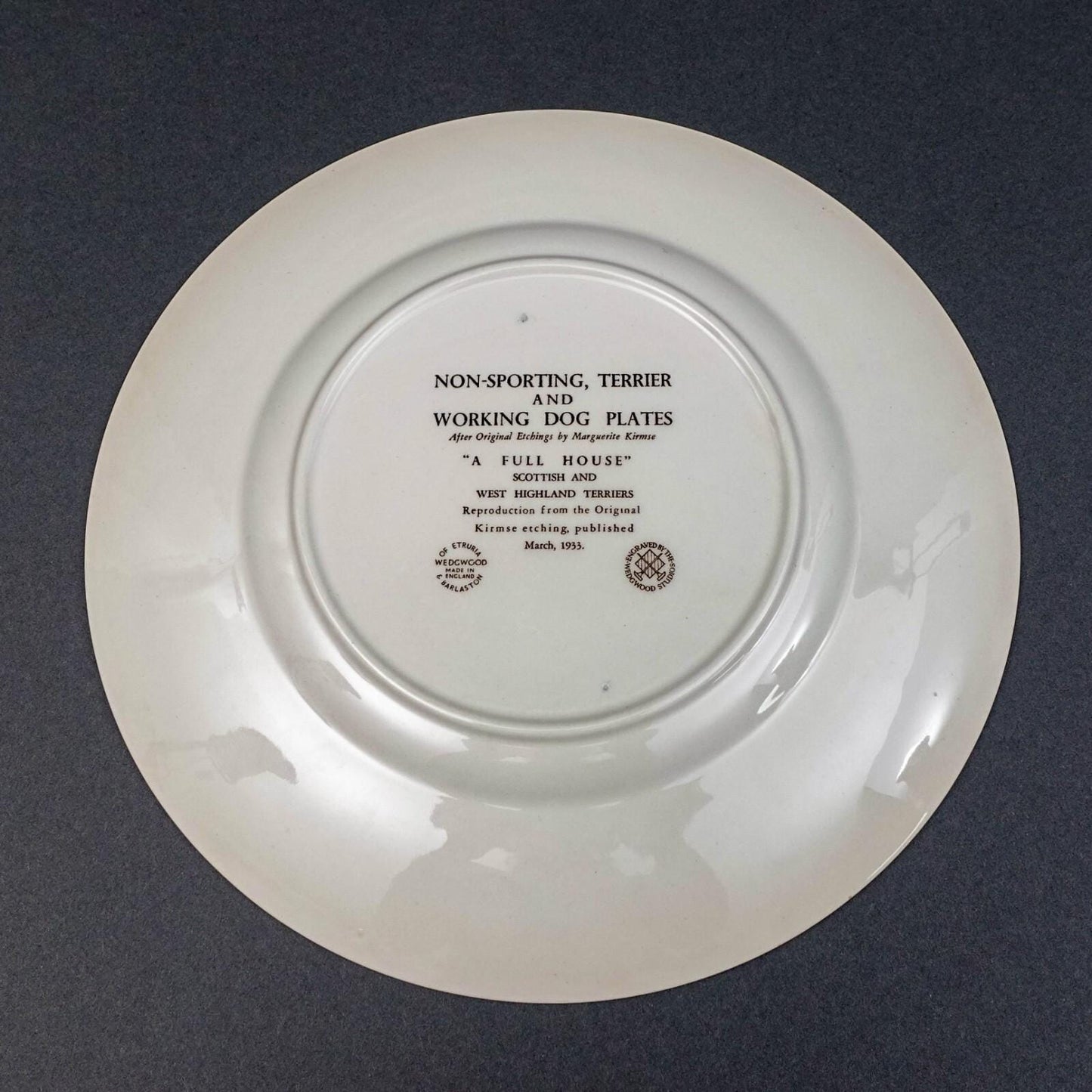 Wedgwood Working Dog "A Full House" Scottish West Highland Terriers Plate Kirmse
