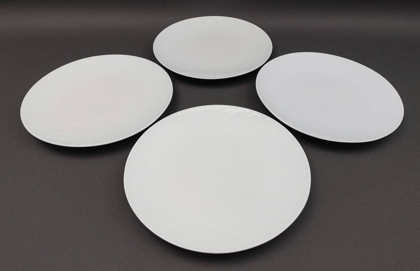 Bernardaud France Organza White Porcelain 11 1/2" Coupe Plate Set Of 4