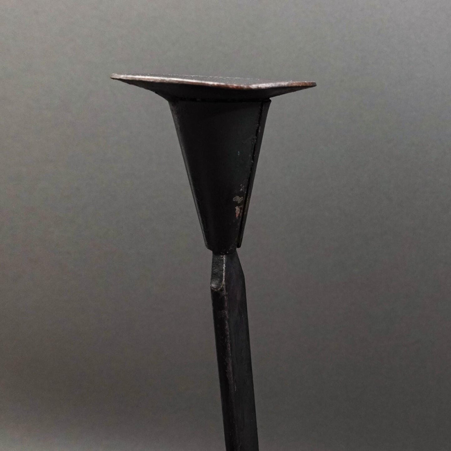 Vintage Spanish Brutalist Wrought Iron Candelabra 5 Candle Holder
