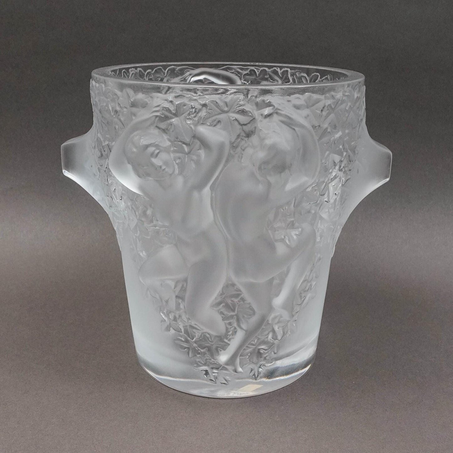 Lalique France Signed Ganymede Crystal Champagne Ice Bucket Cooler