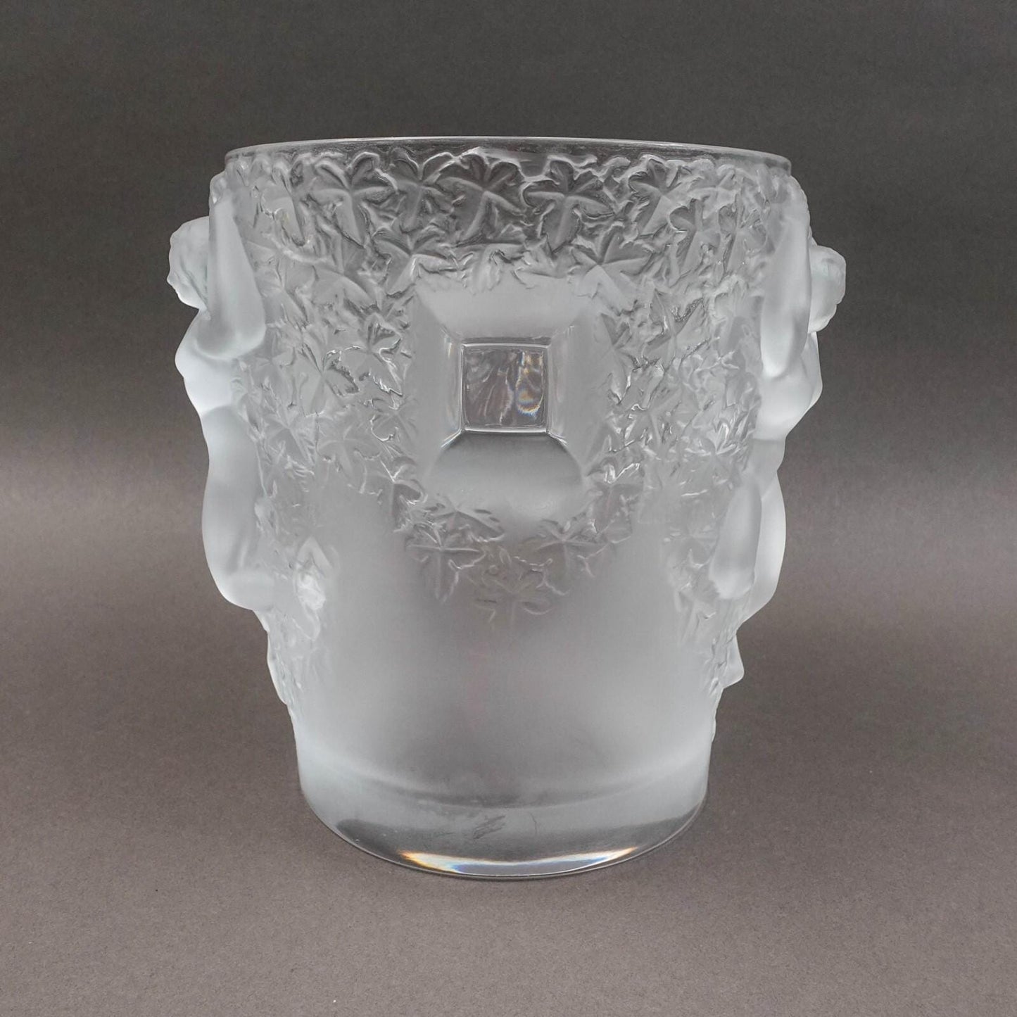 Lalique France Signed Ganymede Crystal Champagne Ice Bucket Cooler