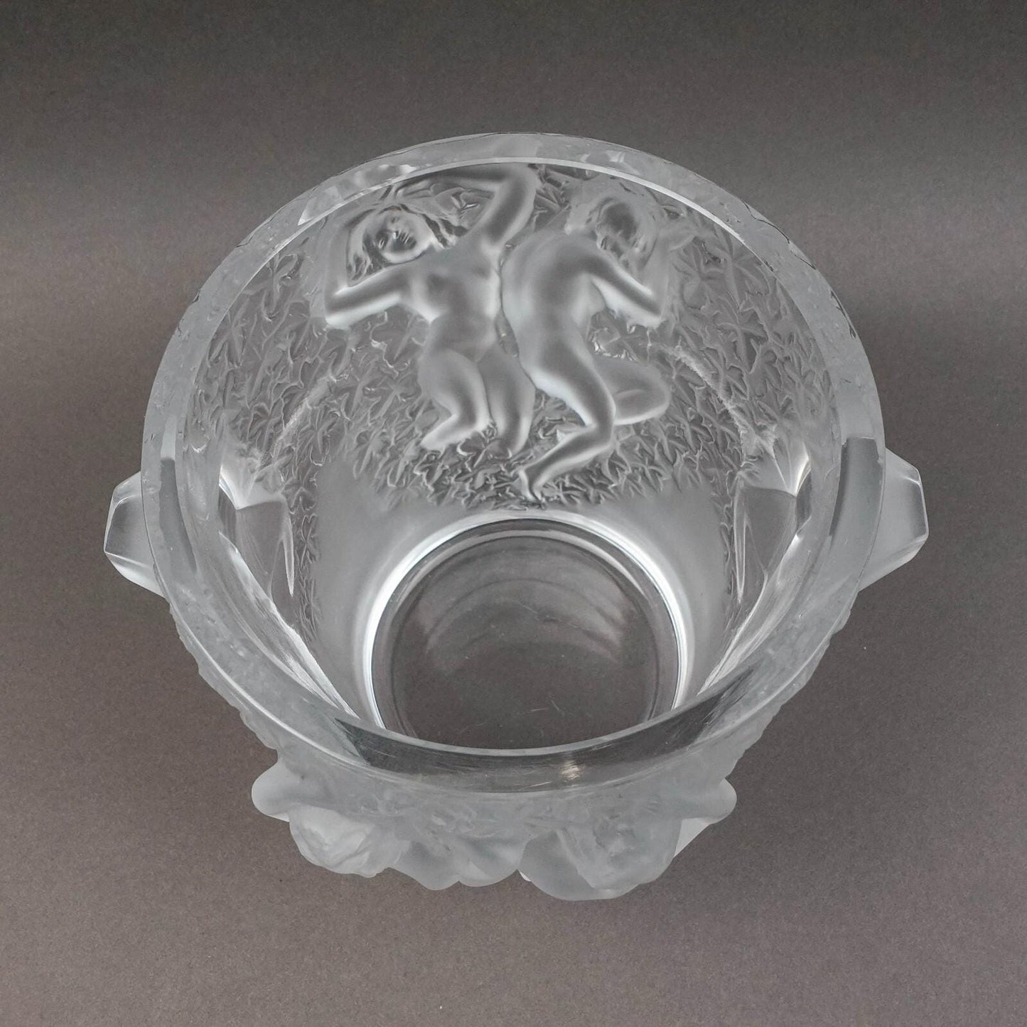 Lalique France Signed Ganymede Crystal Champagne Ice Bucket Cooler