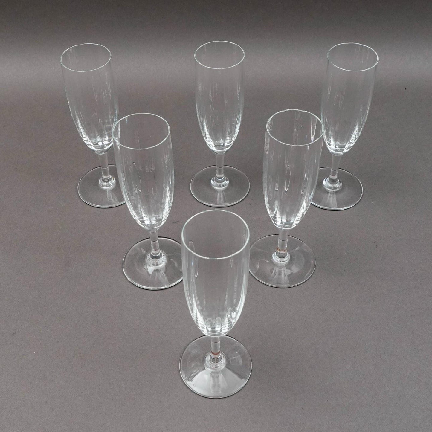 Baccarat France Montaigne Optic Crystal 6 3/4" Champagne Flutes Glasses Set Of 6