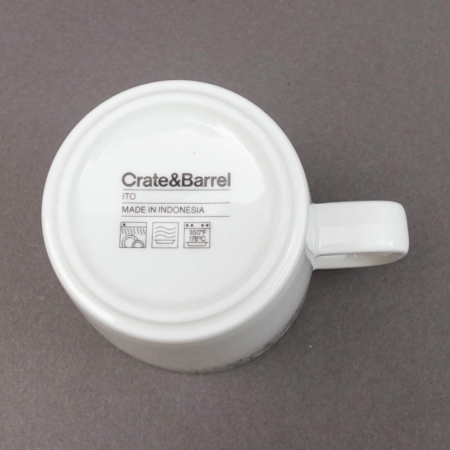 Crate & Barrel ITO Black White Porcelain Mug Cup Set Of 7