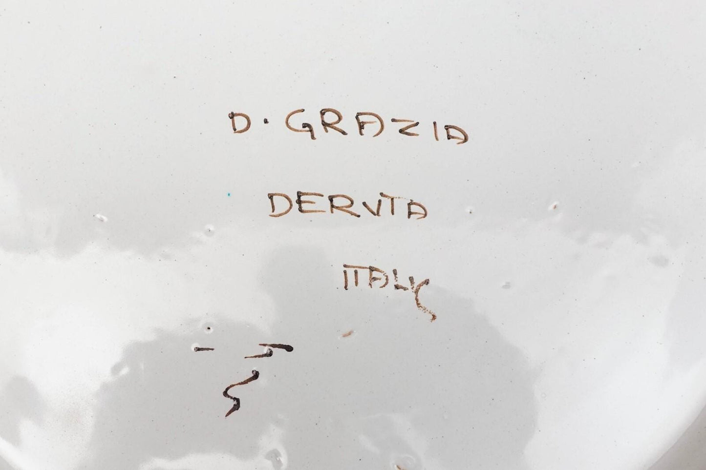 Deruta taly D. Grazia Maiolica Large 15" Portrait Wall Bowl Charger Plate (Read)