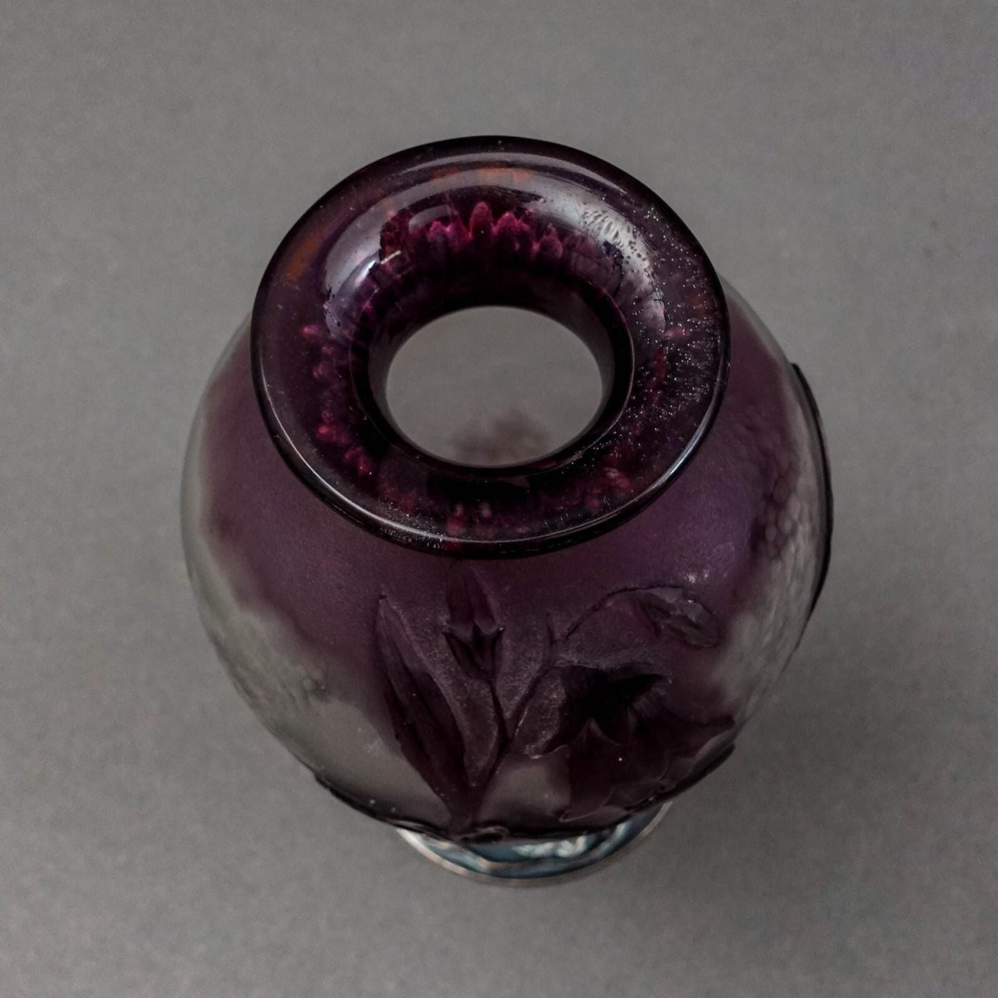 Burgun Schverer & Co Verrerie D'Art De Lorraine Floral Etched Cameo Glass Vase