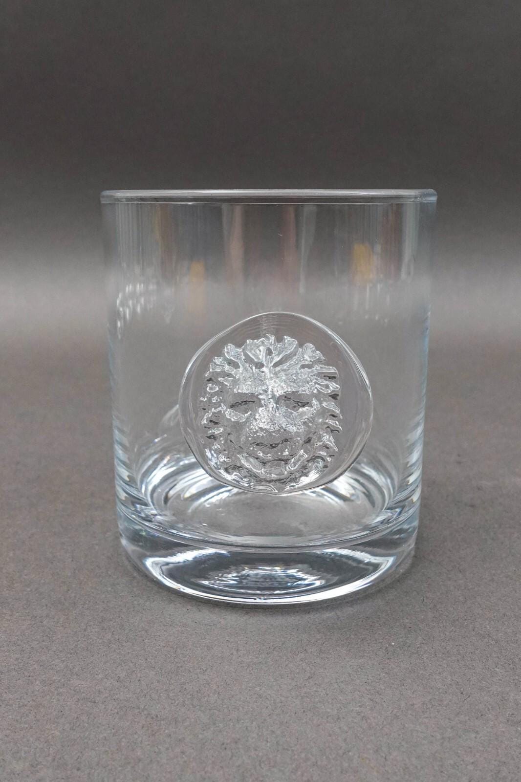 Global Views Leo Lion Head Double Old Fashioned Tumbler Glasses Set Of 6