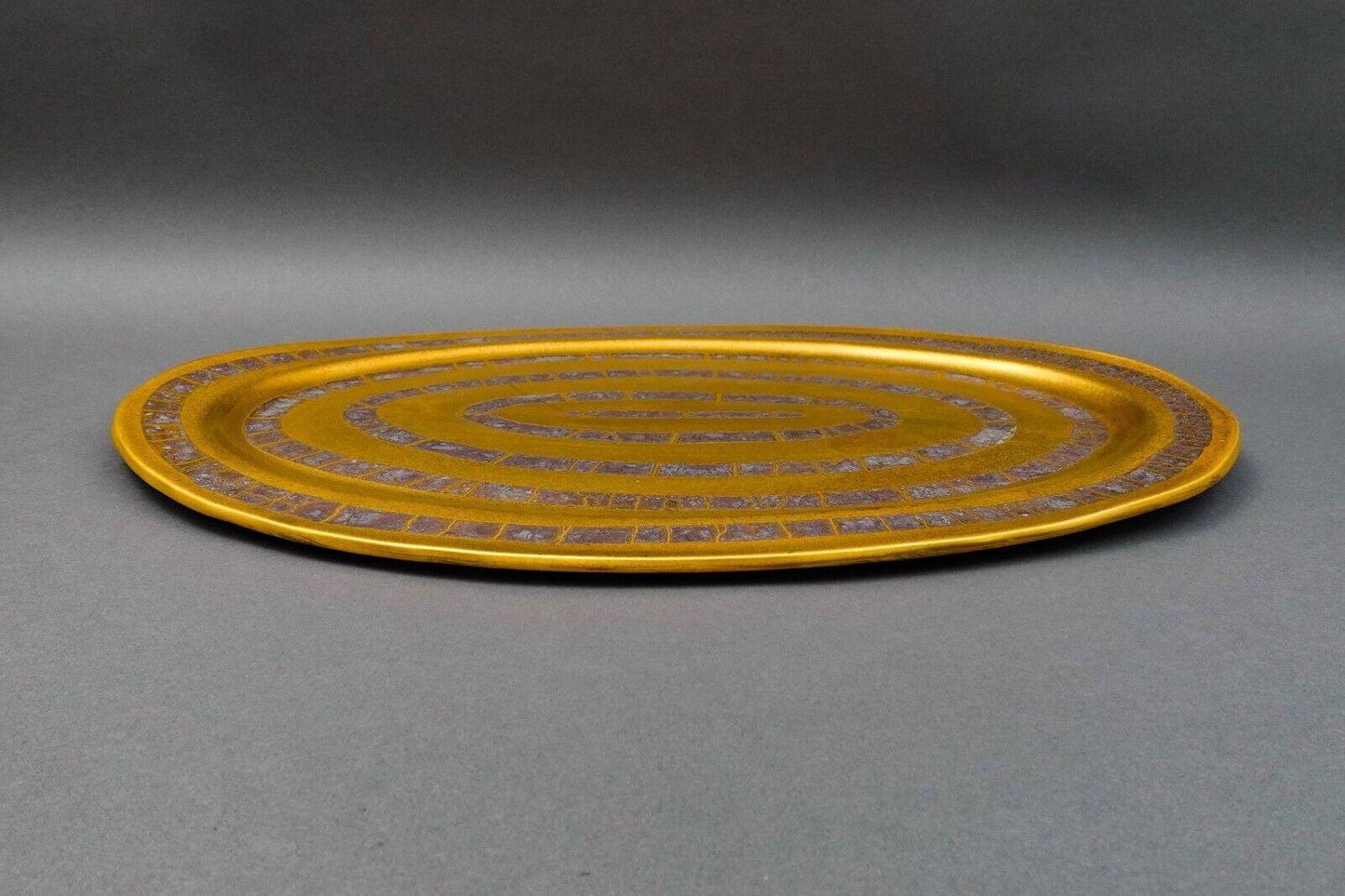 Michael Wainwright Amalfi Coral Gold Copper Crackle 22 1/2" Oval Serving Platter
