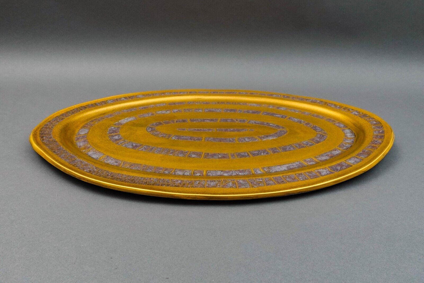 Michael Wainwright Amalfi Coral Gold Copper Crackle 22 1/2" Oval Serving Platter